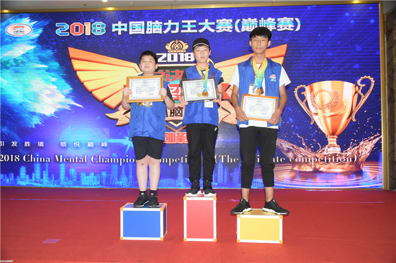 2018中国脑力王总决赛青少组随机二维码冠亚季军获得者